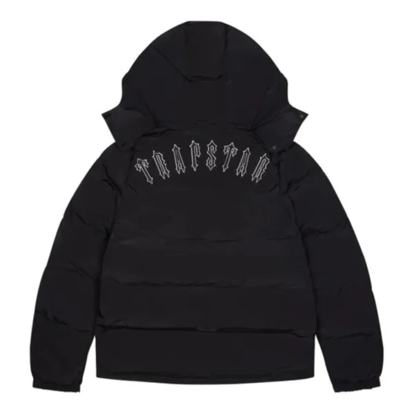 Czarna Kurtka Irongate Trapstar z Odpinanym Kapturem