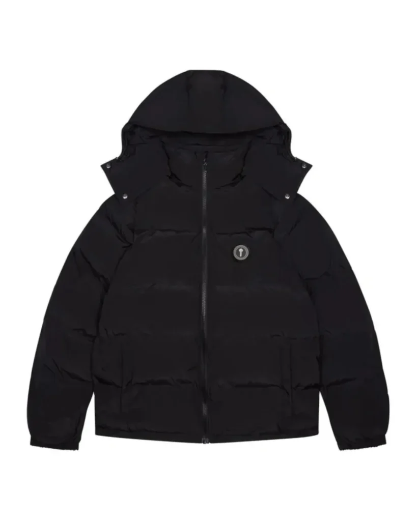 Czarna Kurtka Irongate Trapstar z Odpinanym Kapturem