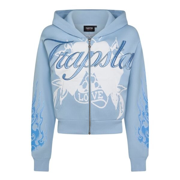 Love on Fire Trapstar X Ed Hardy Women’s Hoodie – Light Blue