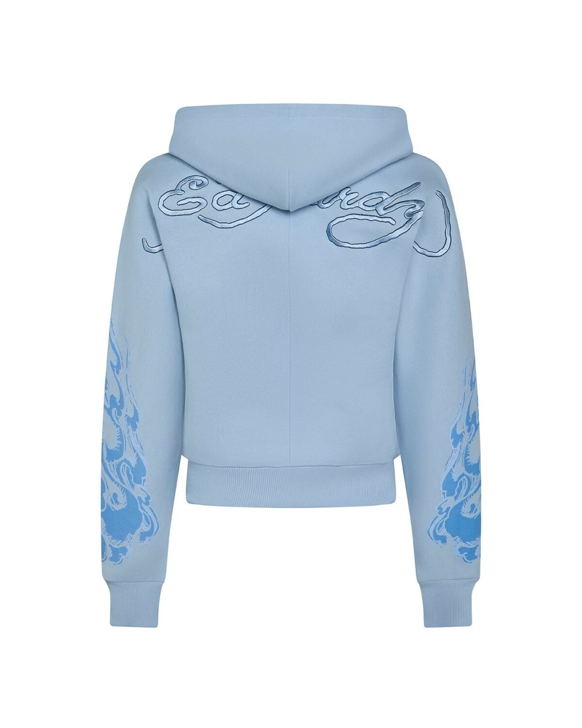 Love on Fire Trapstar X Ed Hardy Women’s Hoodie – Light Blue - obrazek 3
